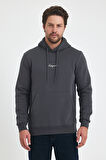 3 İp Şardonlu Kapuşonlu Baskılı Cepli Sweatshirt 5281