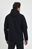 Erkek Kapşunlu Fermuarlı Softshell Mont  6044-1