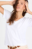 Kadın V Yaka T-shirt 3005