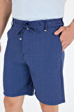 Erkek Çizgili Cepli Yazlık Şort - Rahat Kalıp Spor ve Günlük Kullanıma Uygun Şık Şort 2314