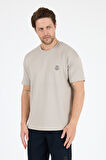 Oversize Bisiklet Yaka Kısa Kollu Erkek T-Shirt Salaş Rahat Kalıp, Yazlık Erkek Basic Tişört 7840