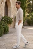Erkek Jogger Keten Pantolon 1011