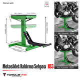 Torque-MX Motosiklet Kaldırma Sehpası HS3 Yeşil