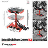 Torque-MX Motosiklet Kaldırma Sehpası HS4 Kırmızı