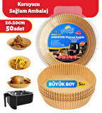 PAPRO Airfryer Pişirme Kağıdı büyük boy Yuvarlak 50 Adet 20*20 Hava Fritözü Yağlı Kağıt Airfryer Philip