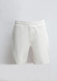 Ekru Düz Örme Jogging Fit Casual Pamuk Karışımlı Bermuda