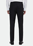 Siyah Düz Kumaş Modern Fit Klasik Yün Karışımlı Pantolon