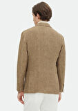 Vizon Desenli Shirt Shoulder Slim Fit %100 Keten Ceket