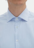 Mavi Çizgili Regular Fit Dokuma Klasik %100 Pamuk Gömlek