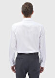 Beyaz Düz Regular Fit Dokuma Klasik %100 Pamuk Gömlek