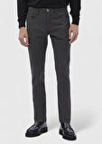 Antrasit Düz Dokuma Slim Fit Casual Pamuk Karışımlı Pantolon