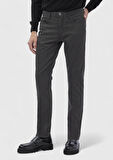 Antrasit Düz Dokuma Slim Fit Casual Pamuk Karışımlı Pantolon