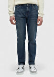 Lacivert Düz Regular Fit Denim %100 Pamuk Pantolon