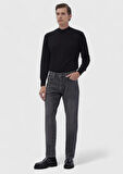 Koyu Gri Düz Regular Fit Denim %100 Pamuk Pantolon