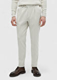 Bej Düz Örme Regular Fit Casual Pantolon