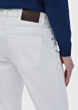 Beyaz Düz Regular Fit Denim %100 Pamuk Pantolon