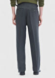 Antrasit Düz Dokuma Loose Fit Casual Pantolon