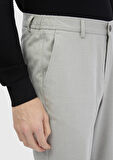 Açık Gri Düz Dokuma Jogging Fit Casual Pantolon
