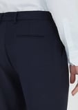 Lacivert Düz Dokuma Regular Fit Casual Yün Karışımlı Pantolon