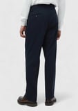 Lacivert Çizgili Dokuma Loose Fit Casual Pantolon