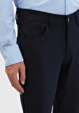 Lacivert Düz Dokuma Slim Fit Casual Pantolon