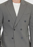 Gri Düz Zeroweight Slim Fit Takım Elbise