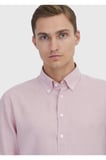 Pembe Düz Casual Fit Dokuma Casual Pamuk Karışımlı Gömlek