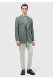 Açık Yeşil Düz Shirt Shoulder Slim Fit Yün Karışımlı Ceket
