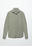 Açık Yeşil Düz Casual Fit Casual Gömlek