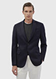 Lacivert Düz Regular Fit %100 Kaşmir Ceket