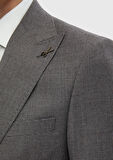 Gri Desenli Zeroweight Slim Fit %100 Yün Takım Elbise