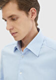 Mavi Düz Regular Fit Dokuma Klasik %100 Pamuk Gömlek