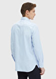 Mavi Düz Regular Fit Dokuma Klasik %100 Pamuk Gömlek