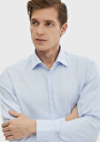 Mavi Desenli Regular Fit Dokuma Klasik %100 Pamuk Gömlek