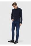 Lacivert Çizgili Casual Fit Casual %100 Pamuk Gömlek