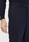Lacivert Düz Kumaş Modern Fit Klasik %100 Yün Pantolon