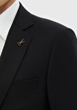 Siyah Düz Thin&taller Slim Fit %100 Yün Takım Elbise