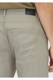 Gri Düz Dokuma Slim Fit Casual Pamuk Karışımlı Pantolon