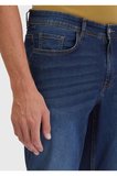 Lacivert Düz Slim Fit Denim Pamuk Karışımlı Pantolon