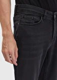 Antrasit Düz Slim Fit Denim Pamuk Karışımlı Pantolon
