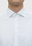 Beyaz Düz Regular Fit Dokuma Klasik Gömlek