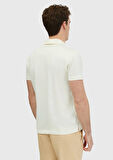 Ekru Düz Polo Yaka %100 Pamuk T-Shirt