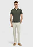 Haki Düz Polo Yaka %100 Pamuk T-Shirt