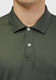 Haki Düz Polo Yaka %100 Pamuk T-Shirt