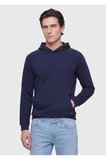 Lacivert Kapüşonlu Düz Sweatshırt