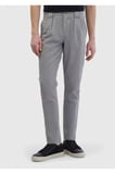 Gri Çizgili Dokuma Jogging Fit Casual Pantolon