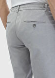 Gri Çizgili Dokuma Jogging Fit Casual Pamuk Karışımlı Pantolon