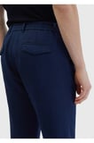 Lacivert Düz Dokuma Jogging Fit Casual %100 Keten Pantolon