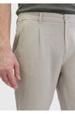 Bej Düz Dokuma Jogging Fit Casual %100 Keten Pantolon