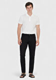Siyah Düz Örme Slim Fit Casual Pantolon